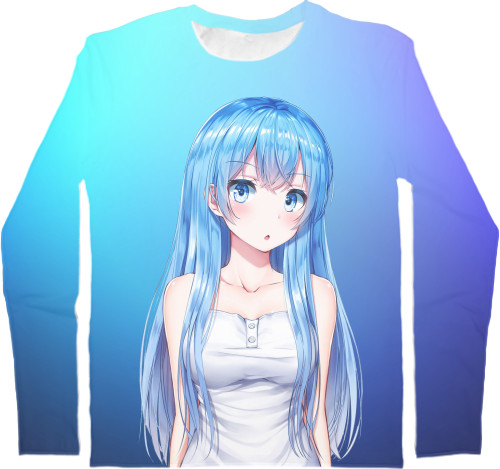 Kids' Longsleeve Shirt 3D - GIRL (BLUE) - Mfest