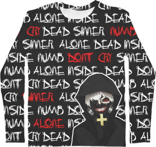 Men's Longsleeve Shirt 3D - TOKYO GHOUL [BLACK] - Mfest