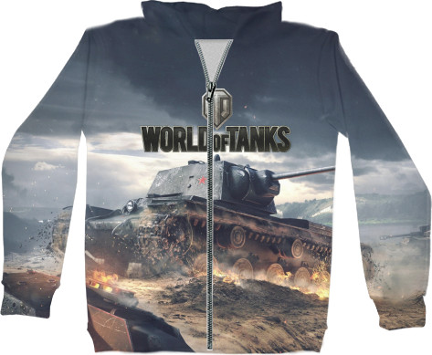 Худи на молнии 3D Унисекс - World of Tanks [3] - Mfest