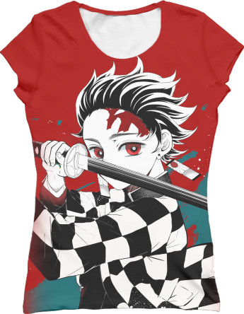 Клинок, рассекающий демонов - Women's T-Shirt 3D - DEMON SLAYER: KIMETSU NO YAIBA [61] - Mfest