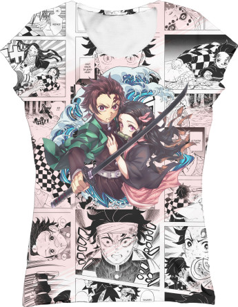 Women's T-Shirt 3D - DEMON SLAYER: KIMETSU NO YAIBA [55] - Mfest