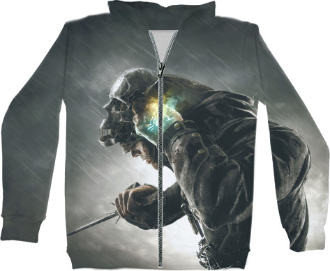 Unisex Zip-through Hoodie 3D - Dishonored 6 - Mfest