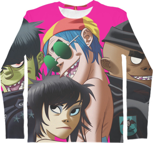 Men's Longsleeve Shirt 3D - Gorillaz (3) - Mfest