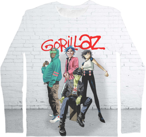 Men's Longsleeve Shirt 3D - Gorillaz (2) - Mfest