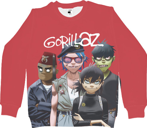 Свитшот 3D Мужской - Gorillaz (4) - Mfest