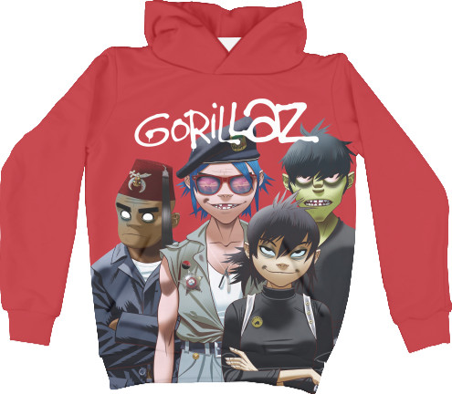 Худи 3D Унисекс - Gorillaz (4) - Mfest