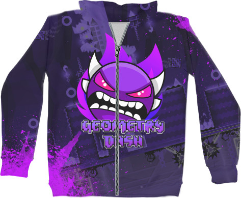 Unisex Zip-through Hoodie 3D - GEOMETRY DASH [18] - Mfest