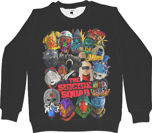 Men's Sweatshirt 3D - ОТРЯД САМОУБИЙЦ (ВСЕ ПЕРСОНАЖИ) - Mfest