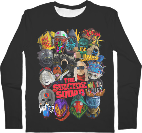 Men's Longsleeve Shirt 3D - ОТРЯД САМОУБИЙЦ (ВСЕ ПЕРСОНАЖИ) - Mfest