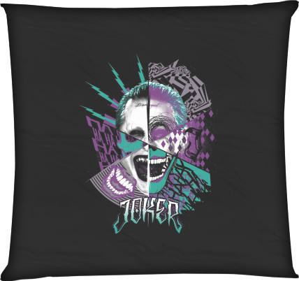 Square Throw Pillow - СМЕХ ДЖОКЕРА (ОТРЯД САМОУБИЙЦ) - Mfest