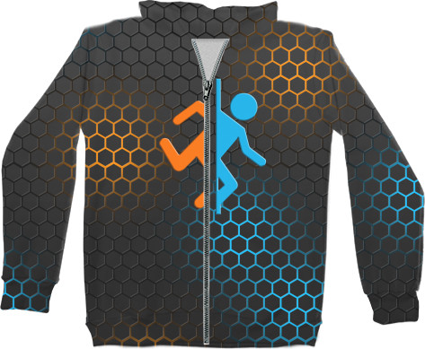 Unisex Zip-through Hoodie 3D - PORTAL 2 [14] - Mfest