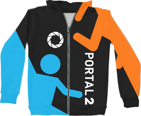 Unisex Zip-through Hoodie 3D - PORTAL 2 [16] - Mfest