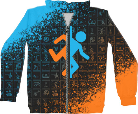 Unisex Zip-through Hoodie 3D - PORTAL 2 [8] - Mfest