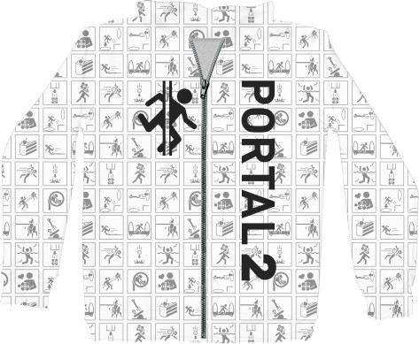 Unisex Zip-through Hoodie 3D - PORTAL 2 [9] - Mfest