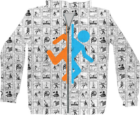 Unisex Zip-through Hoodie 3D - PORTAL 2 [7] - Mfest