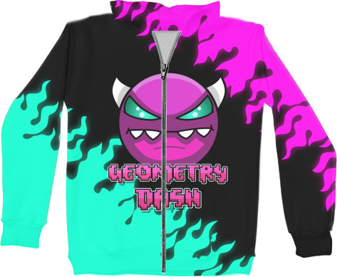 Unisex Zip-through Hoodie 3D - Geometry Dash [14] - Mfest