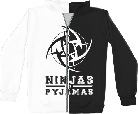 Худи на молнии 3D Унисекс - Ninjas in Pyjamas [2] - Mfest