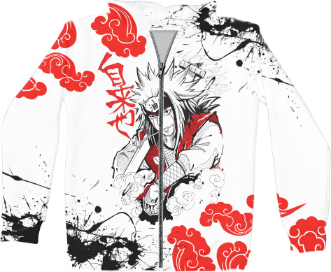 Unisex Zip-through Hoodie 3D - JIRAIYA (PENCIL ART) - Mfest