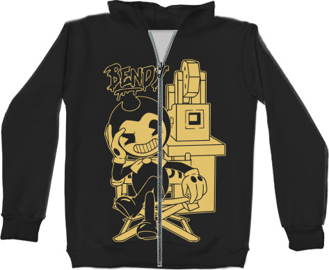 Unisex Zip-through Hoodie 3D - BENDY AND THE INK MACHINE 40 - Mfest