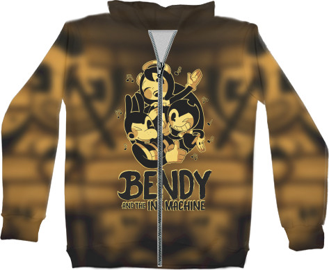 Unisex Zip-through Hoodie 3D - BENDY AND THE INK MACHINE 32 - Mfest