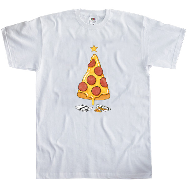 Men's T-Shirt Fruit of the loom - New Year with PIZZA - Mfest