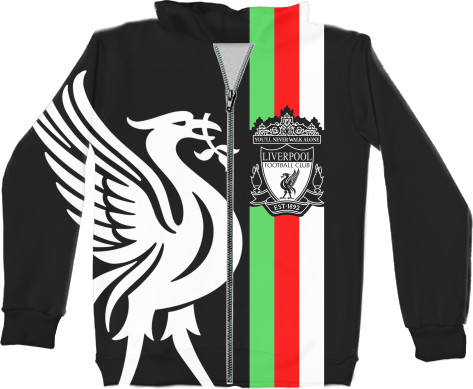 Unisex Zip-through Hoodie 3D - Liverpool (2) - Mfest