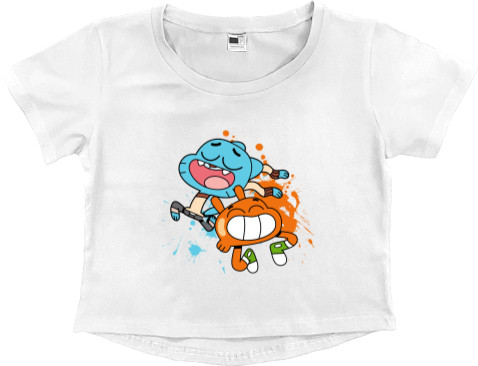 Women's Cropped Premium T-Shirt - The Amazing World of Gumball [3] - Mfest