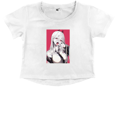 Kids' Premium Cropped T-Shirt - ЛЮДИНА-БЕНЗОПИЛА 2 - Mfest