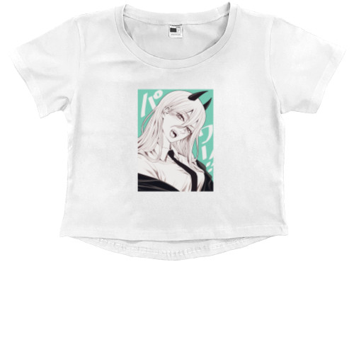 Kids' Premium Cropped T-Shirt - ЛЮДИНА-БЕНЗОПИЛА 1 - Mfest