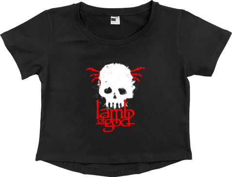 Women's Cropped Premium T-Shirt - Lamb of God 15 - Mfest