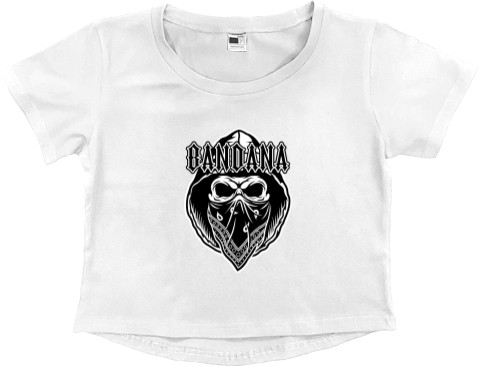 Women's Cropped Premium T-Shirt - BANDANA (2) - Mfest