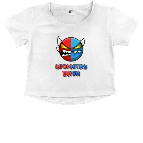 Kids' Premium Cropped T-Shirt - Geometry Dash [1] - Mfest