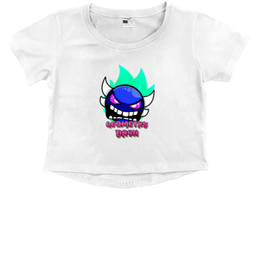 Kids' Premium Cropped T-Shirt - Geometry Dash [2] - Mfest