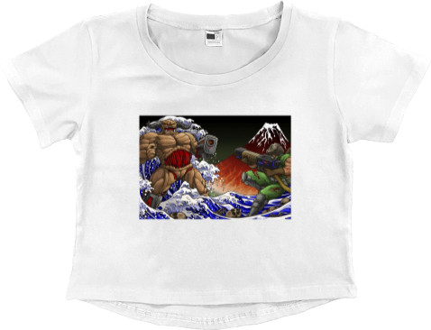 Women's Cropped Premium T-Shirt - DOOM 3 - Mfest