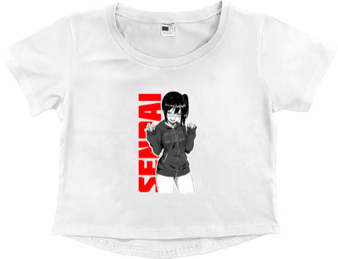 Women's Cropped Premium T-Shirt - СЕНПАЙ - Mfest