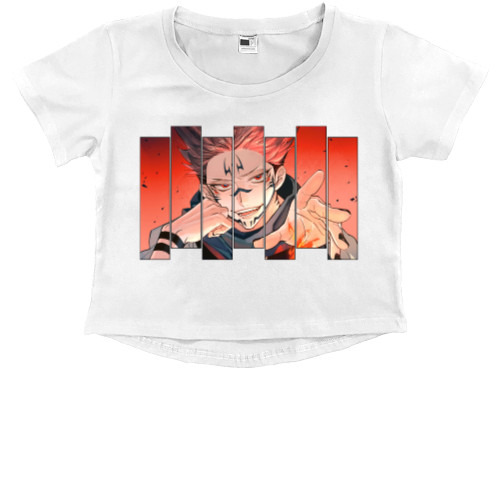 Kids' Premium Cropped T-Shirt - Sukuna (МОЗАЙКА) - Mfest