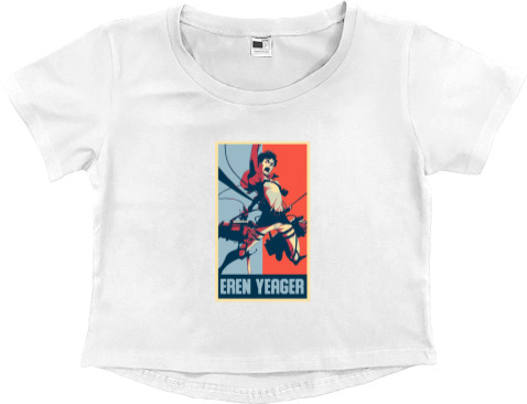 Women's Cropped Premium T-Shirt - АТАКА ТИТАНОВ (ATTACK ON TITANS) 32 - Mfest