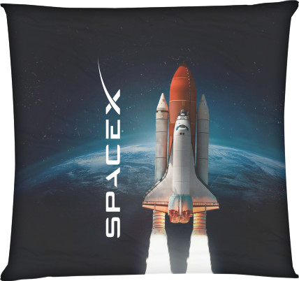 Square Throw Pillow - SpaceX [2] - Mfest