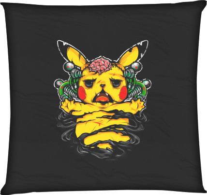 Square Throw Pillow - Пикачу (Мозги) - Mfest