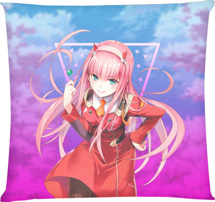 Square Throw Pillow - Darling in the Franxx (002) - Mfest