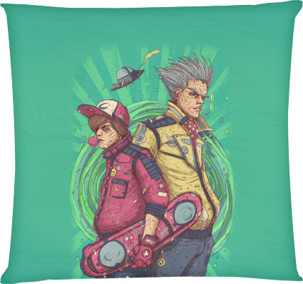 Square Throw Pillow - Рик и Морти (Косплей) - Mfest