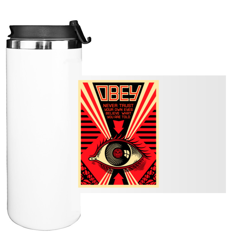 Water Bottle on Tumbler - Obey-eye-poster - Mfest