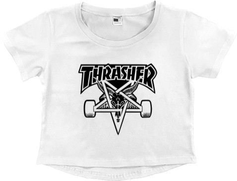 Women's Cropped Premium T-Shirt - Thrasher 02 - Mfest