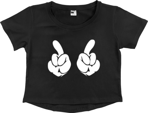 Women's Cropped Premium T-Shirt - Bad mickey mouse 3 - Mfest