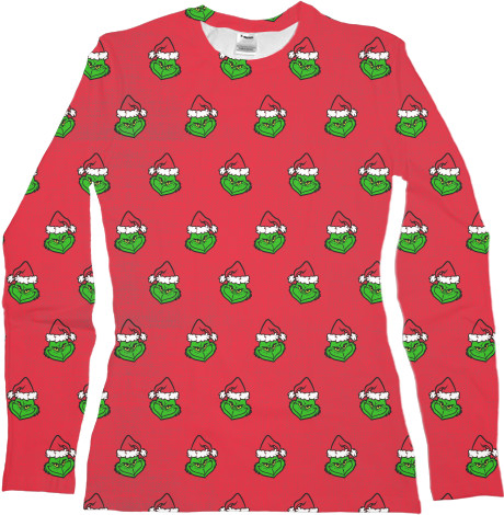 Women's Longsleeve Shirt 3D - Grinch - Mfest