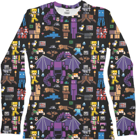 Women's Longsleeve Shirt 3D - Minecraft (Pattern) - Mfest