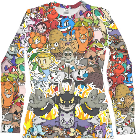 Women's Longsleeve Shirt 3D - CUPHEAD (4) - Mfest