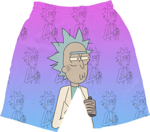 Men's Shorts 3D - Rick and Morty (Retro Style) - Mfest