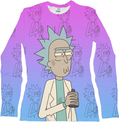 Women's Longsleeve Shirt 3D - Rick and Morty (Retro Style) - Mfest