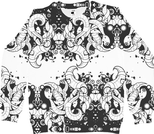 Men's Sweatshirt 3D - Black & White (Черно-белая картина) - Mfest